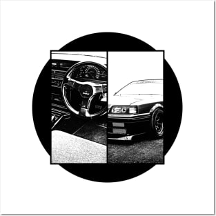 NISSAN SKYLINE GTS R31 Black 'N White 5 Posters and Art